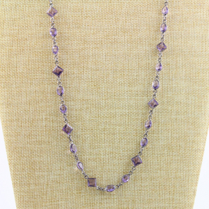 Amethyst Faceted Bezel Chain, (BC-AM-92) - Beadspoint