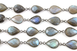 Labradorite Faceted Pear Chain (GMC-BZ-344) - Beadspoint