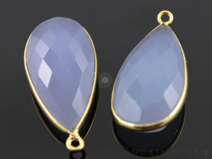 Lavender Chalcedony Faceted Pear Shape Bezel, (BZC7057) - Beadspoint