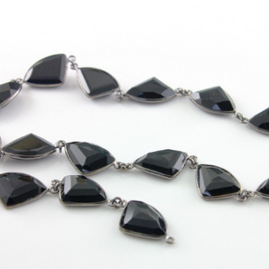 Black Onyx Fancy Cut Chain, (BC-BNX-22) - Beadspoint