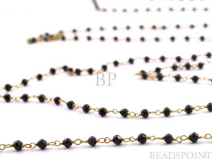 Black Spinel Wire Wrapped Rosary, (GMC-SPIN) - Beadspoint