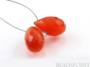 Carnelian Micro Faceted Tear Drops, (CRN17x10PR) - Beadspoint