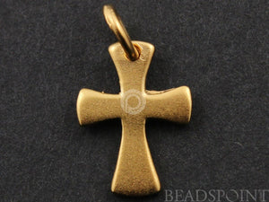 24K Gold Vermeil Over Sterling Silver Cross Charm -- VM/CH1/CR31 - Beadspoint