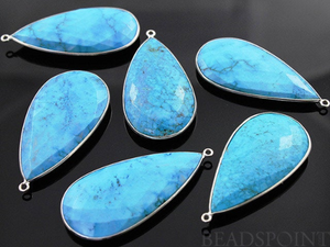 Turquoise Faceted Long Pear Bezel, (SSBZC7103) - Beadspoint