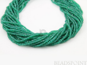 Green Onyx Micro Faceted Rondelles, (GRXmicfrndl) - Beadspoint