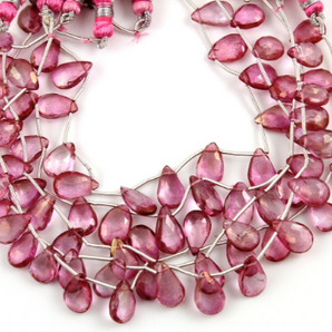 Pink Topaz Faceted Pear Drop, (TPZP/PR/8x12 ) - Beadspoint