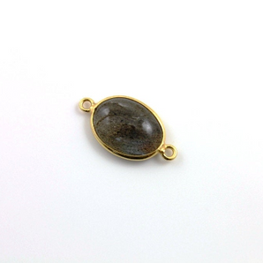 Labradorite Oval Bezel Connector, (LABOV002) - Beadspoint