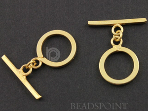 Gold Vermeil Round Flat Toggle, (VM/6501) - Beadspoint