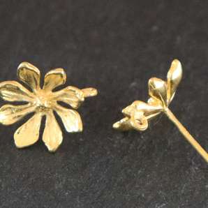 Sterling Silver Flower Stud Earrings, (STD-112) - Beadspoint