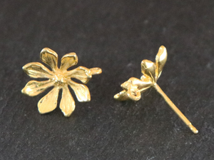 Sterling Silver Flower Stud Earrings, (STD-112) - Beadspoint