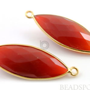 Natural Carnelian Faceted Marquise Bezel, (BZC7203) - Beadspoint