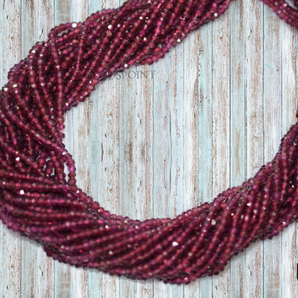 Rhodolite Garnet Faceted Roundel Beads, (GNTR325RNDL) - Beadspoint