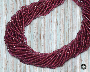 Rhodolite Garnet Faceted Roundel Beads, (GNTR325RNDL) - Beadspoint
