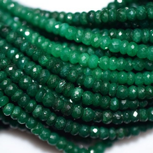 Dyed Emerald Faceted Roundel Beads, (EMRLD45RNDL) - Beadspoint