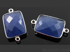 Sapphire Chalcedony Faceted Chicklet Connector,(SSBZC2027) - Beadspoint