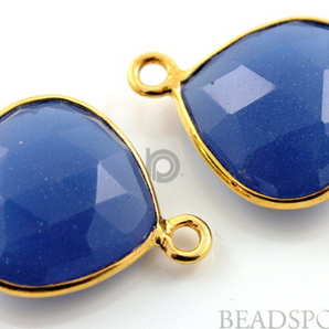 Blue Sapphire Chalcedony Faceted Heart Shape Bezel, (BZC6079) - Beadspoint