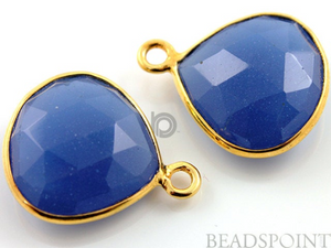 Blue Sapphire Chalcedony Faceted Heart Shape Bezel, (BZC6079) - Beadspoint