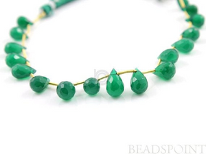 Green Onyx Faceted  Tear Drops, (GRX6x8Tear) - Beadspoint