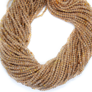 Golden Rutile Micro Faceted Rondelle Beads, (GRUTL-2.5FRNDL) - Beadspoint