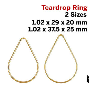 2 Pcs, 14k Gold Filled Wire Teardrop link,  2 Sizes, (GF-779)