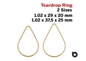 2 Pcs, 14k Gold Filled Wire Teardrop link,  2 Sizes, (GF-779)