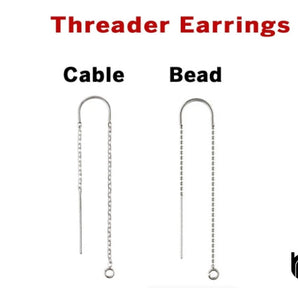 Sterling Silver U-Threader Earrings, 2 Options Available, (SS/502/U)