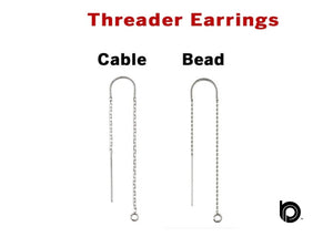 Sterling Silver U-Threader Earrings, 2 Options Available, (SS/502/U)