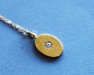 Gold Vermeil Over Sterling Silver Tag Charm with 0.05 Ct. Diamonds -- VM/CH11/CR26 - Beadspoint