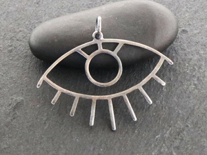 Sterling Silver Evil Eye Charm -- (AF-236) - Beadspoint