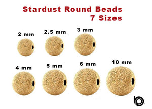 Gold Filled Stardust Round Beads, 7 Sizes (GF/580)