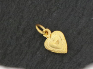 Sterling Silver Artisan Puff Heart Charm -- (AF-234) - Beadspoint