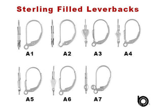 Sterling Silver Leverbacks Earrings, 7 Styles, Silver Leverbacks.