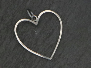 Sterling Silver Artisan Heart Charm -- (AF-232) - Beadspoint