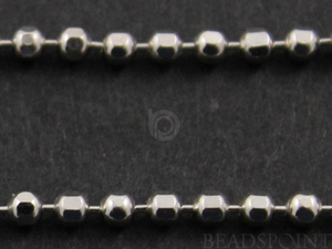 Sterling Silver Finished Italian Neck Chain, (BALL15DCRH-20) - Beadspoint