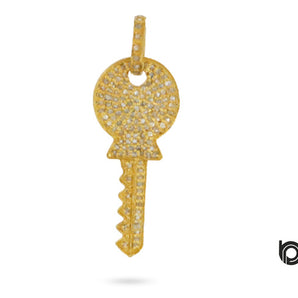 Pave Diamond Castle Key Pendant, (DPS-129)