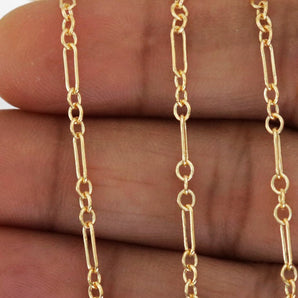 Gold Filled Long & Short cable chain, 6.5x2.5 mm, (GF-014)