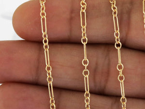 Gold Filled Long & Short cable chain, 6.5x2.5 mm, (GF-014)