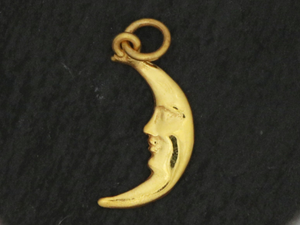 Sterling Silver Artisan Crescent  Moon Charm -- (AF-230) - Beadspoint