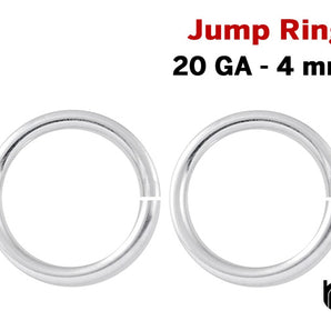 Sterling Silver 20 GA open Jump Ring, (SS/JR20/4)