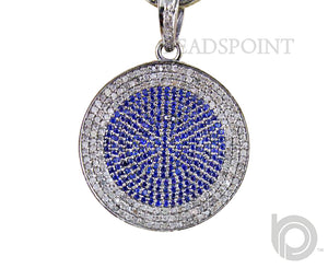 Pave Diamond Sapphire Pendant -- DP-0730 - Beadspoint