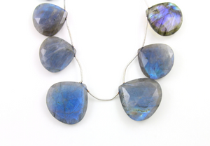Blue Flashes Labradorite Faceted Heart Briolettes Beads, (LAB30x30HRT) - Beadspoint