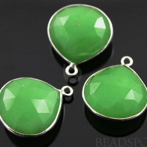 Chrysoprase Faceted Heart Bezel (SSBZ5002) - Beadspoint