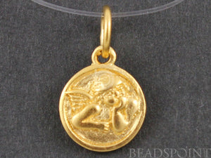 24K Gold Vermeil Over Sterling Silver Cupid Charm -- VM/CH5/CR13 - Beadspoint