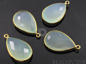 Chalcedony Faceted Pear Bezel, (BZC7283) - Beadspoint