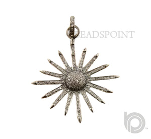 Pave Diamond Star and Sun Pendant -- DP-0015 - Beadspoint