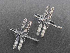 Sterling Silver Dragonfly Hook Earrings,  (STD-113) - Beadspoint