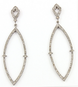 Pave Diamond Dangling Earrings,  (Earr-029) - Beadspoint