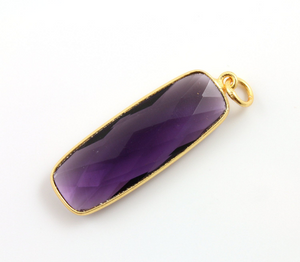 Amethyst Bezel Long Bar Pendant,  (BZC9051/AM) - Beadspoint
