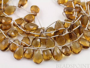 Brazilian Whiskey Topaz Faceted Pear Drops,4 Pieces (4WTZ9x12PEAR) - Beadspoint