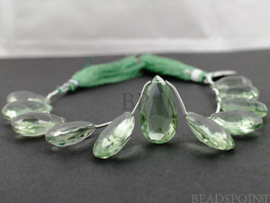 Green Amethyst Faceted Pear Shape Drops, (GAM10x14-12x18) - Beadspoint